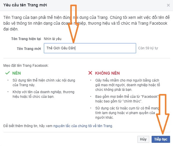 Cách đổi tên Fanpage Facebook trên điện thoại và máy tính 5 đổi tên fanpage facebook
