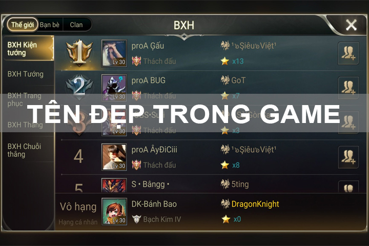 101+ tên đẹp trong game Liên Quân, Free Fire hot nhất hiện nay 1 tên đẹp trong game Liên Quân